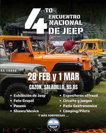 JEEP ARGENTINO: 4TO. Encuentro Nacional en Cazón/Saladillo